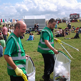 DC Site Services litter staff working in the 2013 Y Not Festival arena