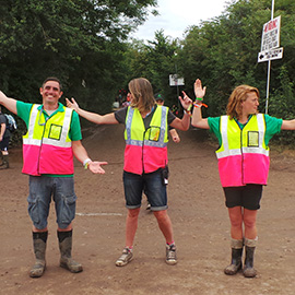 DC Site Services Event Traffic Staff working at the 2014 Glastonbury Festival