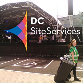DC Site Services litter and recycling staff working in an event arena