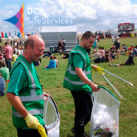 DC Site Services litter staff working in the Y-Not Festival arena