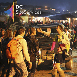 DC Site Services traffic management event staff working at Glastonbury Festival