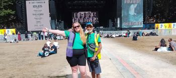 Sammi & Jerry Infront Of Stage