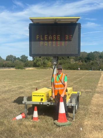 Crew Member By Please Be Patient Sign