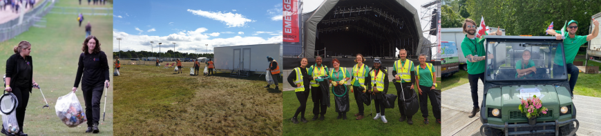 DC Site Services staff managing the litter, recycling and waste at Stone Roses in 2013