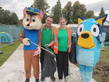 Howard And Samantha With Bluey And Paw Patrol