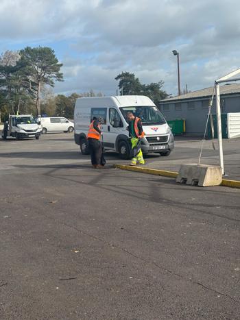 Byron & Nathan Litter Picking By Crew Bus