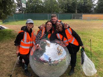 Crew On Glitter Ball